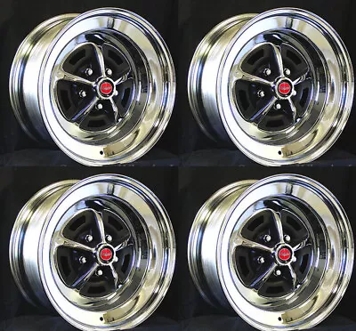 Magnum 500 Wheels 14x7 Set Of Complete W/ Caps And Lug Nuts 14 X7  Red Centers • $944.99