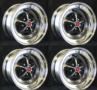 Magnum 500 Wheels 15x7 Set Of Complete W/ Caps And Lug Nuts 15 X7  Red Centers • $959.99