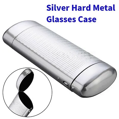 $11.55 • Buy Silver Hard Metal Glasses Case Storage Aluminum Sunglasses Case Box Protector