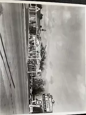 Vintage Photo Of Aunt Jenima’s Restaurant And Pure Gas Station Size 10” X 8” • $9.50