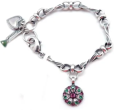 Mariana Tigris Dark Purple Green Crystal Silver Guardian Angel Bracelet 1048 • $99