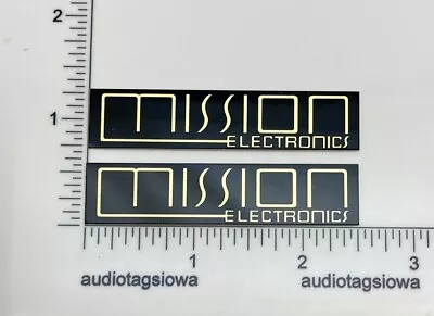 Mission Electronics Speaker Badge PAIR Custom Made Black And Gold Aluminum • £9.59