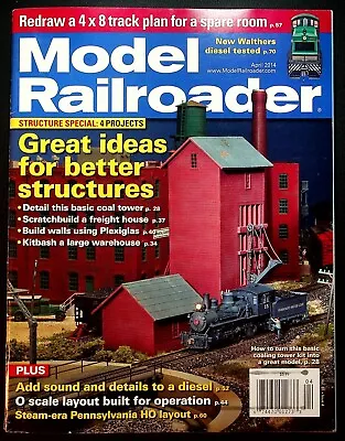 Model Railroader Magazine April 2014 4X8 Track Plan Walthers Diesel 0 HO Scale • $12.99