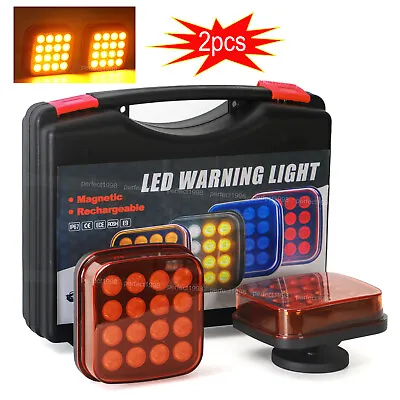 2 Magnetic Wireless LED Tow Towing Trailer Rear Tail Lights Battery Operated USB • $54.14