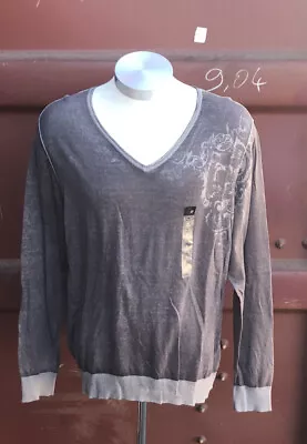 J. Ferrar Grey Crest Print Lite Knit Sweater Shirt • $14.90