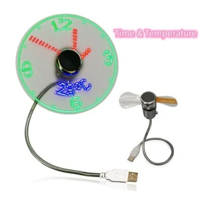 Portable LED Light Gadgets Laptop Real Time LED Clock USB Fan Mini Fan • $22.21