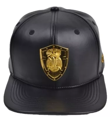 Masonic Baseball Cap - Scottish Rite Wings Down 33° Black Leather & Metal Emblem • $39.99