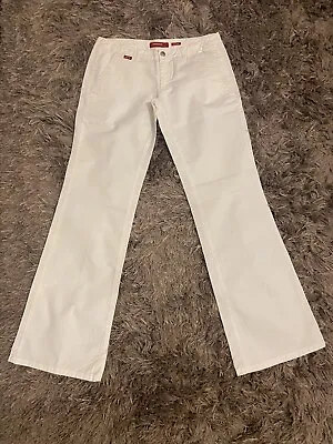 NEW MISS SIXTY WHITE WIDE LEG TROUSERS JEANS SZ 8 10 Sz 29 • £19.99