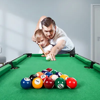 £35.99 • Buy Pool Table Snooker Table Mini  Billiards Table Set W/ 2 Cues 16 Balls & Triangle
