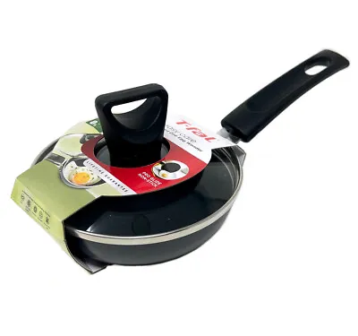 Small Frying Pan Tfal Nonstick 5 Inch With Lid Covered One Egg Wonder Black New • $21.60