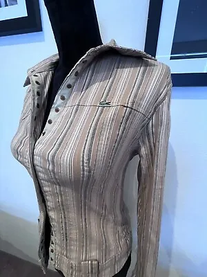 Lacoste 100% Cotton Women’s Brown Stripe Shirt Size Small  • $39