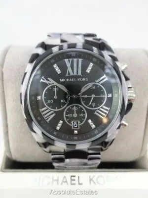 NEW Michael Kors Women's Bradshaw Tiger Zebra Acetate Silver Watch MK6888 NIB • $127.99