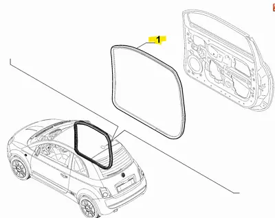 Fiat & Abarth Front Door Weather Strip 51829202 Genuine & Brand New • $145