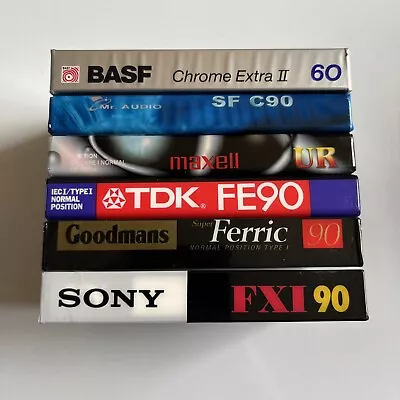 6x Audio Tape Cassette Bundle Brand New Blank BASF Maxell TDK Sony C60 C90 • £19.99