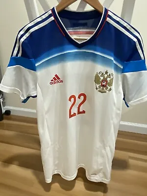 $250 • Buy Russia National Team Match Issue 2014/15 Away Jersey Adidas Soccer Eshchenko #22