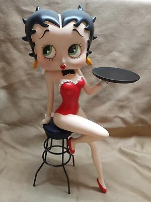 £262.36 • Buy 17.5  Rare! Betty Boop Sexy Waitress Sitting On Stool Red Dress 2002 Figurine 