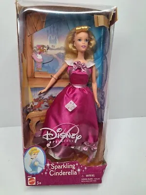 Vintage Disney Princess Barbie Doll  Sparkling Cinderella Pink Dress 2001 • $48.50