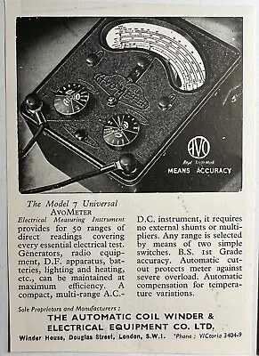 £13.46 • Buy AvoMeter Model 7 Universal London 1947 Print Ad Advertisement  Aviation