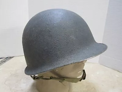 USN WW2 M1 Helmet Steel Pot Front Seam Schlueter 282A Blue Finish US Navy • $225