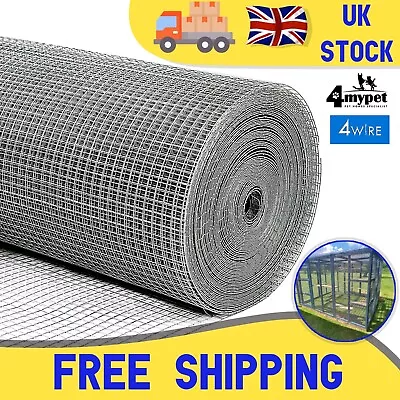 4wire Wire Mesh 3FT  1  X 1  Holes (25mmx25mm) 16G 30Meter Roll Galvanised • £96