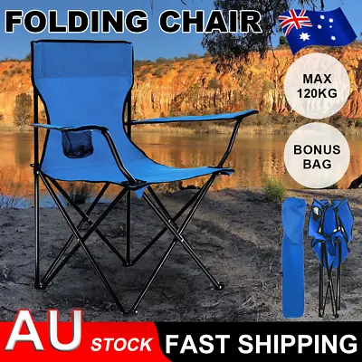 Camping Chair Folding Outdoor Portable Lightweight Beach Picnic Chair Fishing AU • $14.99