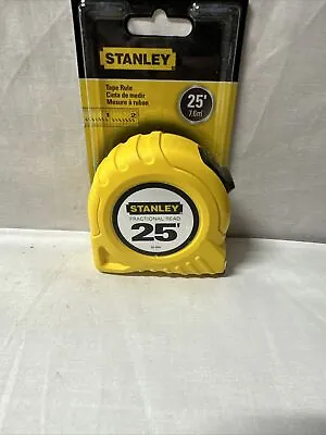 Stanley Tools Tape Rule 1  X 25ft Steel Blade Plastic Case Yellow 30454 New • $9.99