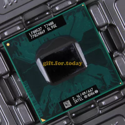 Intel Core 2 Duo T7400 2.16GHz Socket 478 Cpu Processor 667MHz 34W • £17.26