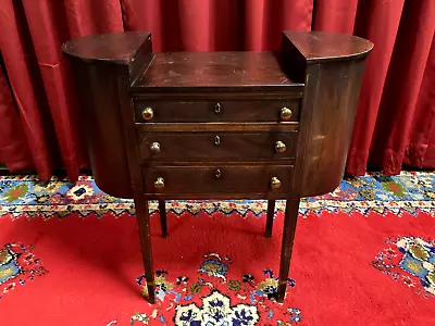 19th Century Handcrafted  Martha Washington  Mahogany Sewing Cabinet • $445