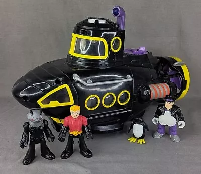 Imaginext DC Super Friend PENGUIN SUBMARINE Aqaman Black Manta Action Figures  • £5