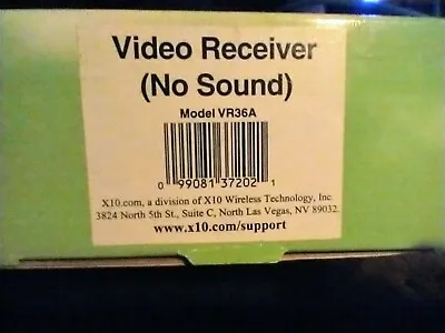 X-10 Video Receiver Model VR36A-C (No Sound) New For Wireless Camera System • $10