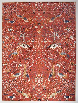 8X10 Modern Red Bird Design Machine Washable Rug Built-in Padding • $139