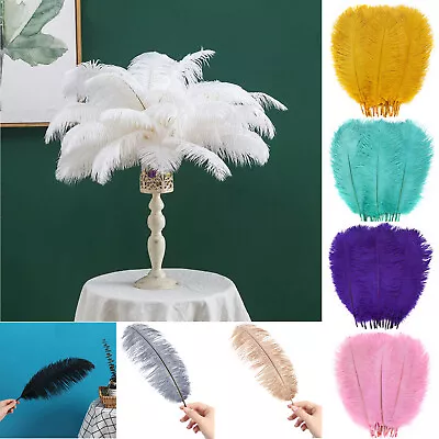 10/20PC 60-70cm Large Ostrich Feathers Plume Bulk Making Kit Wedding Party Decor • $32.99