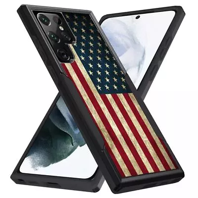 Vintage US Flag Rugged Impact Guard Case For Samsung Galaxy S22 5G • $14.95