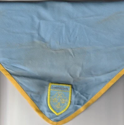 £1.50 • Buy Scout Necker UK - Light Blue/Yellow Border With Cambridge District Badge  (NK)
