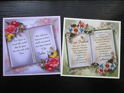 £1.30 • Buy 2 X RELIGIOUS / SCRIPTURE /SYMPATHY ---- Open Book  Card Making Toppers 