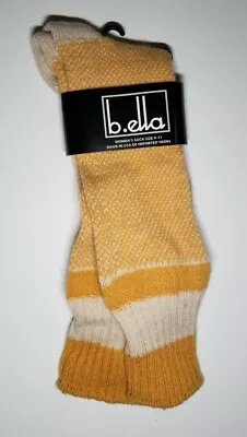 B. Ella Ladies Cashmere Wool Angora Blend Socks Gold Khaki USA MADE  • $18