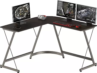 SHW Gaming Desk L-Shaped Office Computer Corner Table Espresso • $133.16