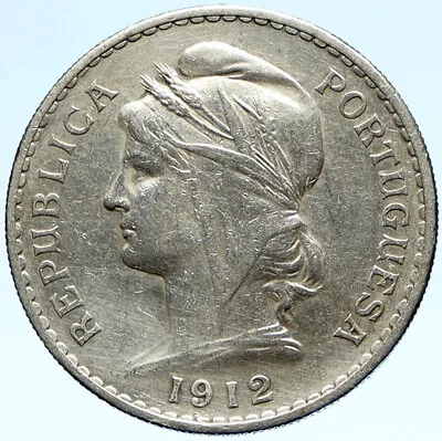 $198.80 • Buy 1912 PORTUGAL Antique BIG Silver 50 Centavos PORTUGUESE Coin  W LIBERTY I98843