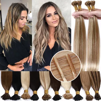 Thick 1G/Strand I Tip Human Hair Extensions 100% Real Remy Invisible Full Head • $90.10
