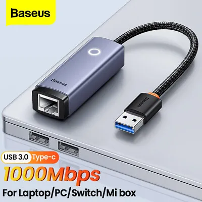$9.99 • Buy Baseus USB 3.0 Type C To Gigabit RJ45 Ethernet LAN Port Network Adapter 1000Mbps
