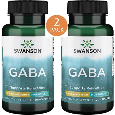 2 Pack Gaba 500 Mg Amino Acid 200 Caps (2X100) For Calm Relaxation Restful Sleep • $18.70