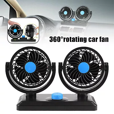 £11.09 • Buy 4'' Dual Head Car Cooler Fan USB Cooling Fan Auto Desktop Home Office Table Fan