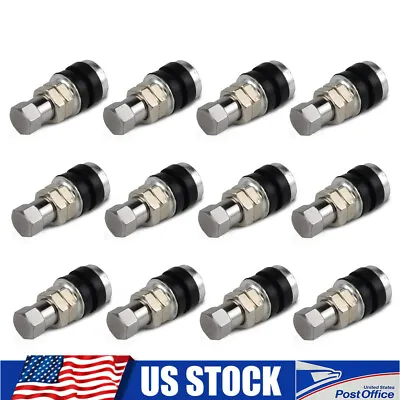 Set Of 12pcs Short Chrome Metal Tire Valve Stems Bolts For ATV Go-karts Hot Rods • $9.99