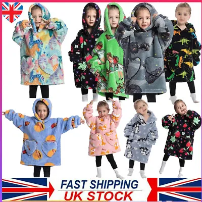 £6.32 • Buy UK Blanket Hoodie For Kids Toddlers Oversized Wearable Cute Animal Soft Dinosaur