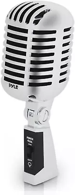 Dynamic Vocal Microphone Classic Retro Vintage Style W/ 15ft XLR Cable Silver • $46.55