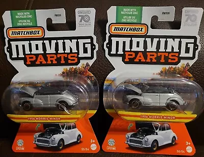 Matchbox 2023 MBX 70 Years Moving Parts 50/54 Silver 1956 Morris Minor -Lot Of 2 • $9.99