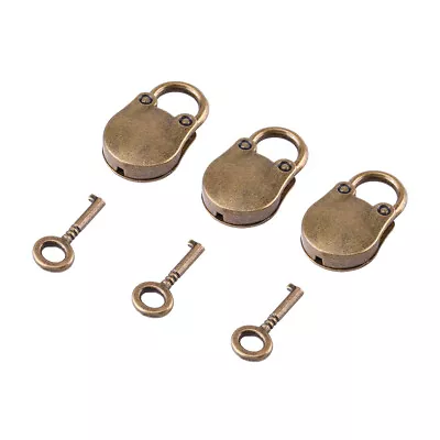 Vintage Mini Padlocks Lock For Small Luggage Box Home Hardware Decoration Hmo • $8.16