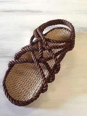 Rope Sandals Mens Size 14 Brown Vegan • $29