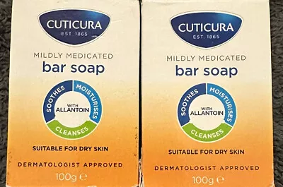 £9.99 • Buy Cuticura Mildly Dry Skin Anti Bacterial Medicated Bar Soap X2