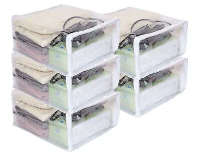 5-Pack Clear Vinyl Zippered Storage Bags 9  X 11  X 5  With 7.5  Display Pocket • $16.99